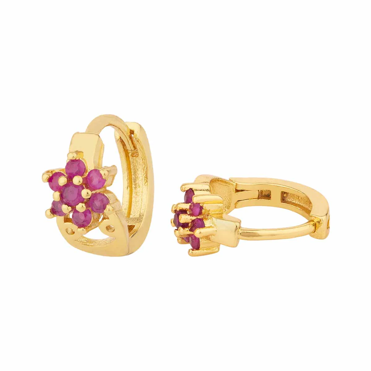 CZ Flower Motif Earrings - Image 4