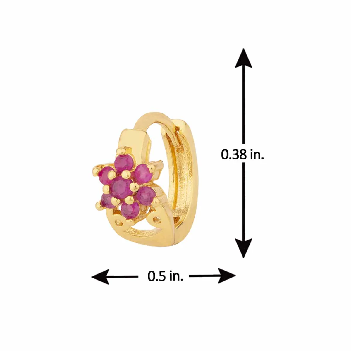 CZ Flower Motif Earrings - Image 5
