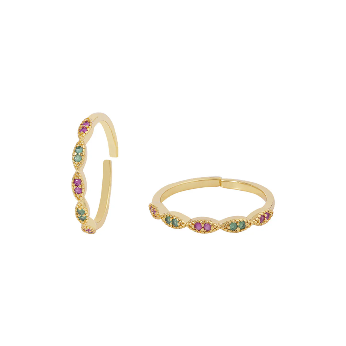 CZ Gems Adorned Brass Toe Rings - Image 3