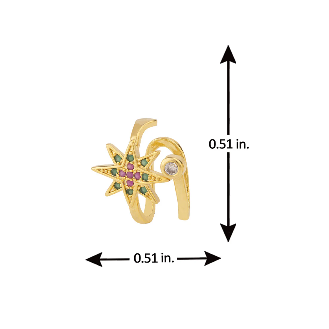 CZ Gems Adorned Star Earrings - Image 5