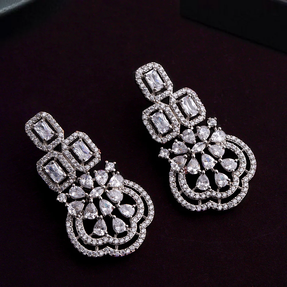 CZ Gems Embellished Drop Earrings