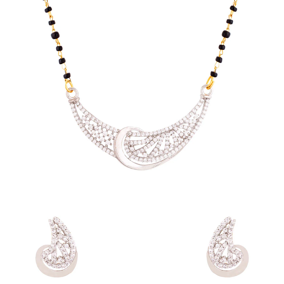 CZ Gems Embellished Single Strand Mangalsutra - Image 3