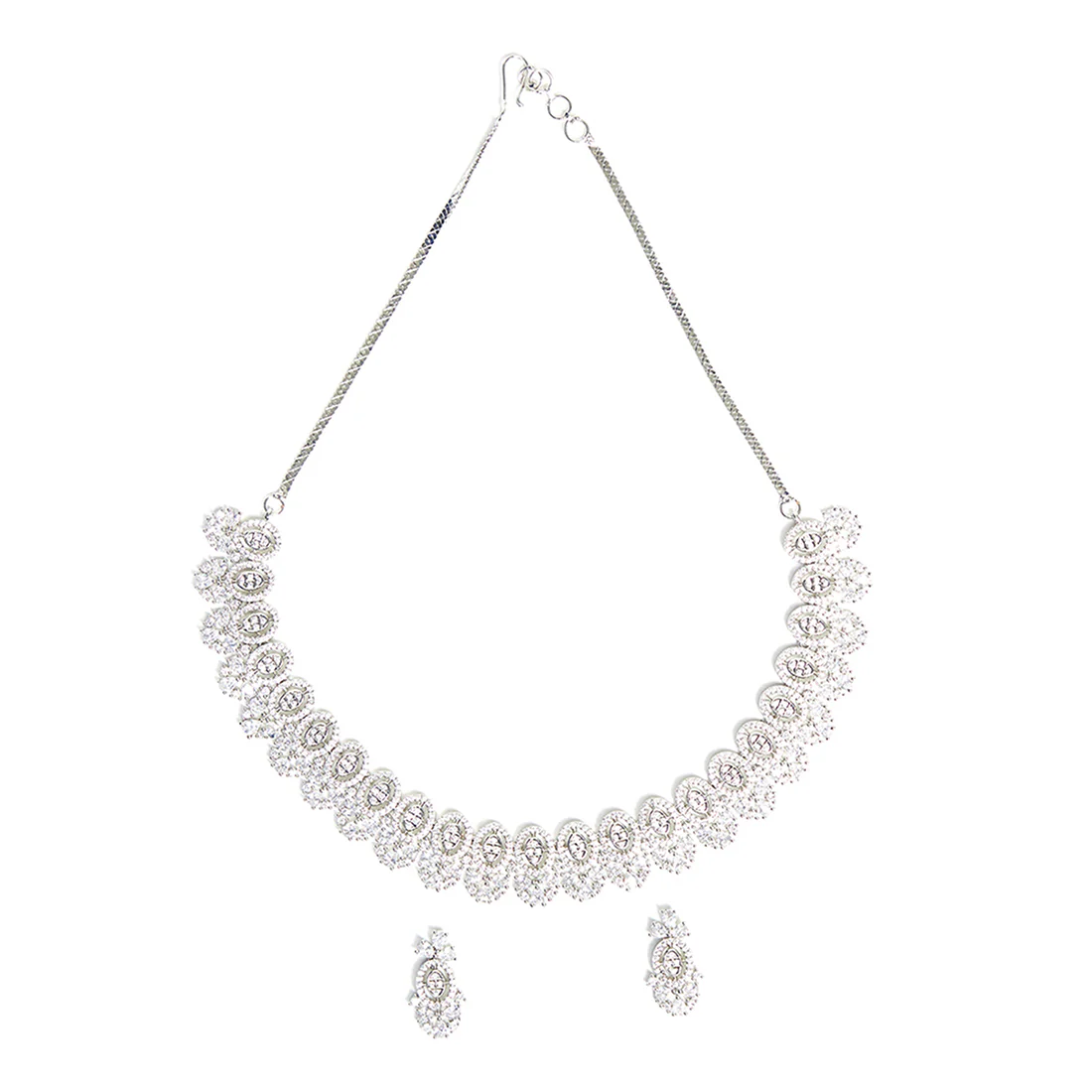 CZ Gems Embellished Sparkling Elegance Necklace Set - Image 3