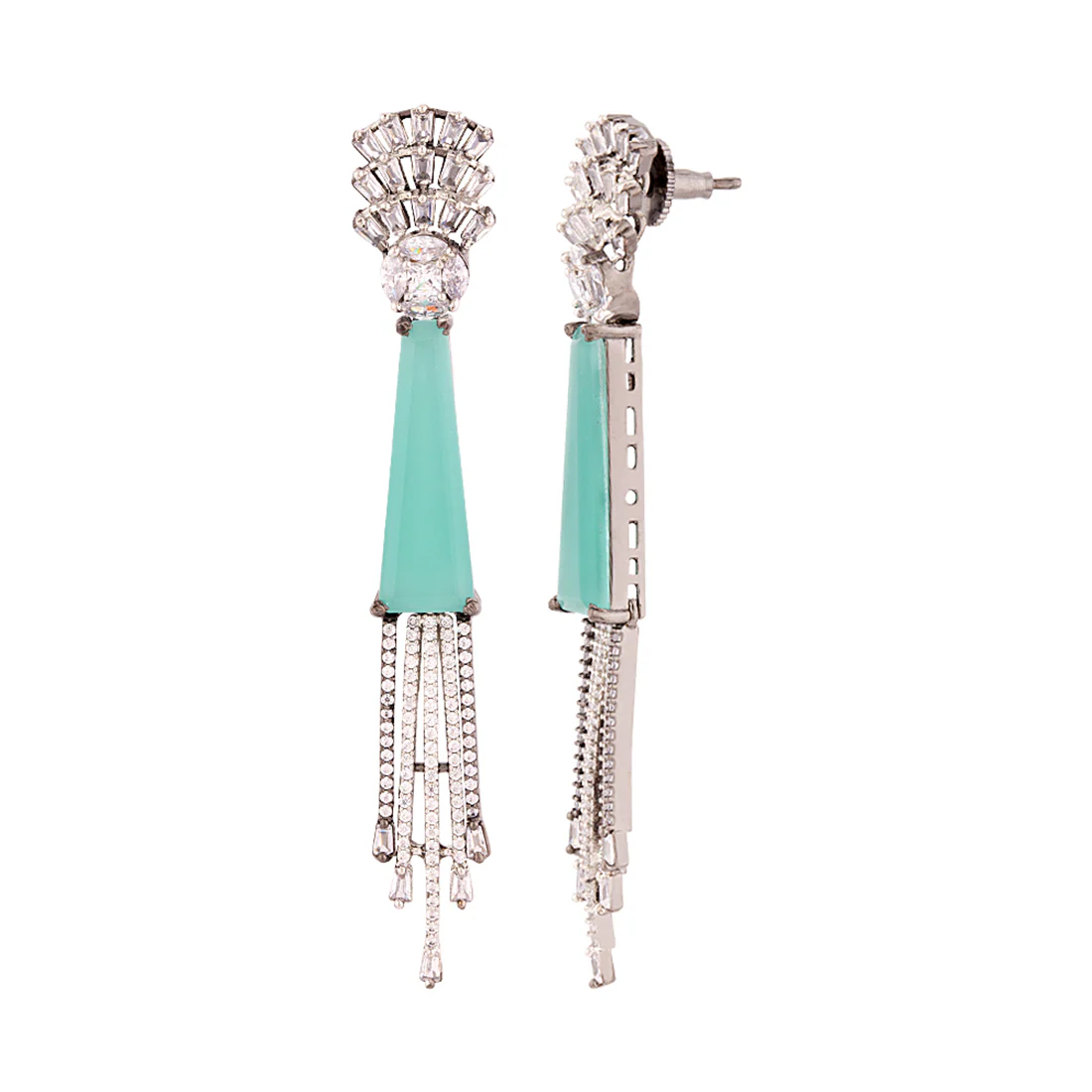 CZ Gems Embellished Statement Earrings - Image 4