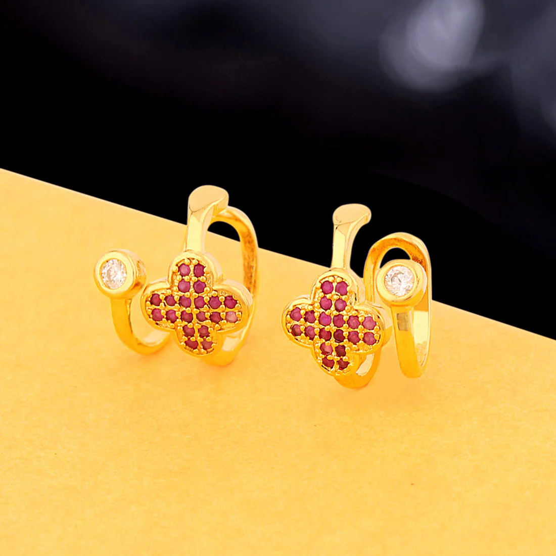 CZ Gems Floral Motif Earrings