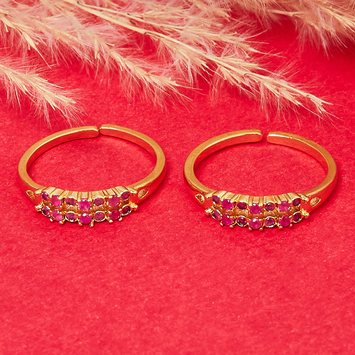 CZ Gems Round Toe Rings