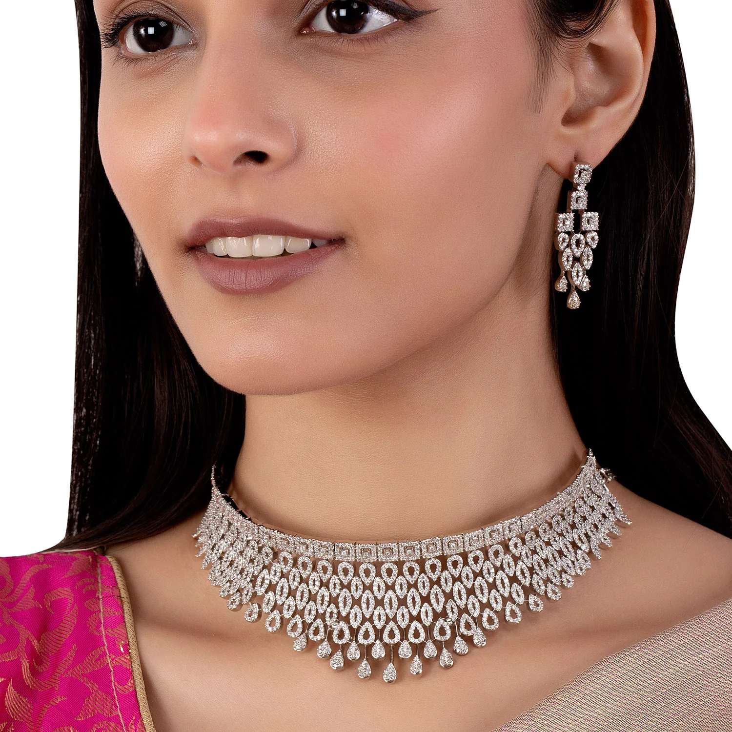 Waterfall Zircons Choker Jewellery Set - Image 2