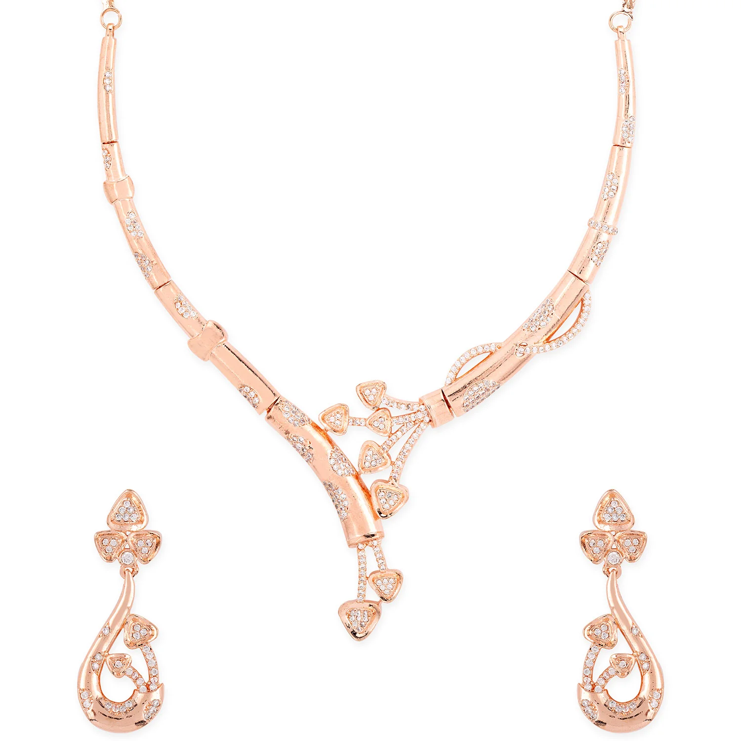Floral Patterns CZ Jewellery Set - Image 3