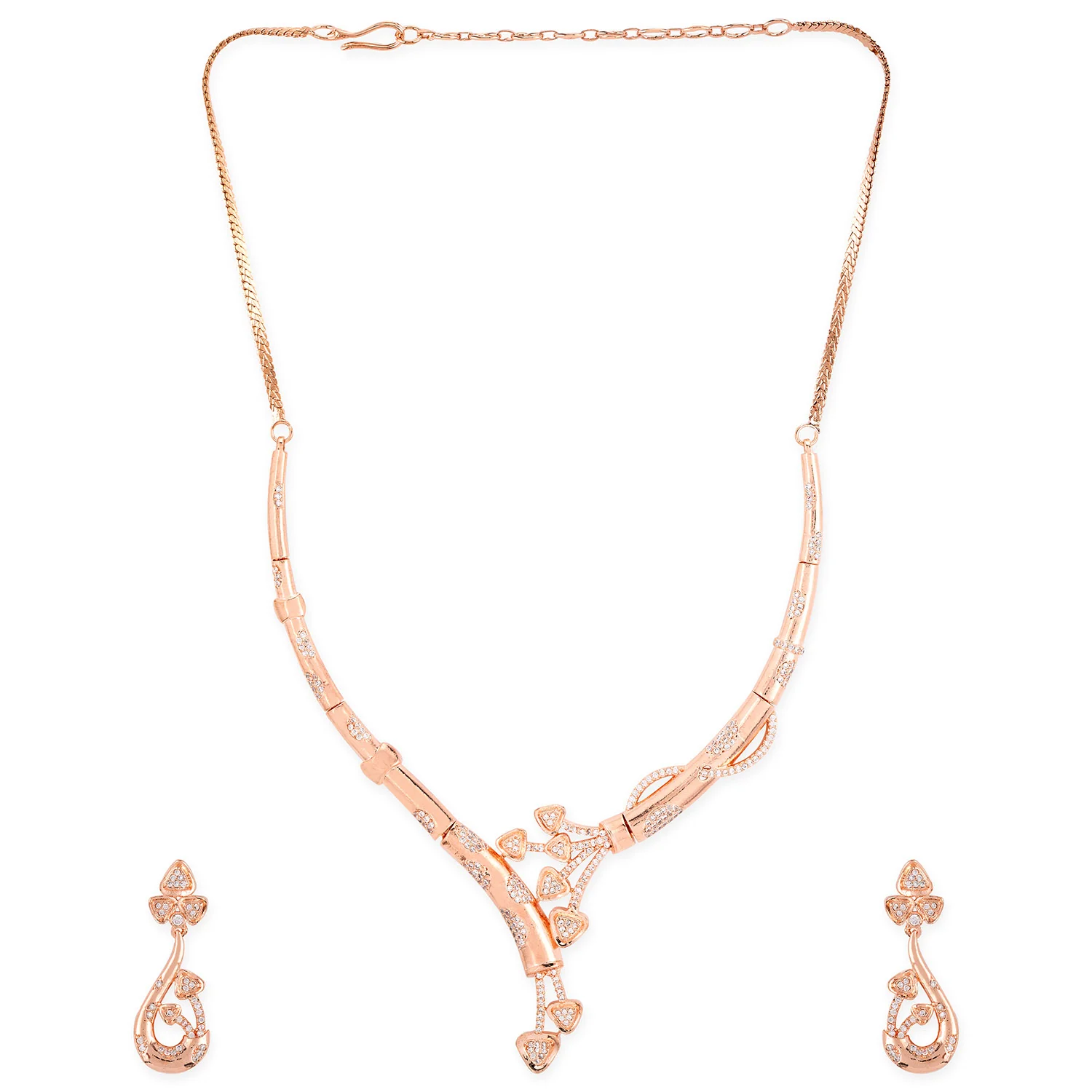 Floral Patterns CZ Jewellery Set - Image 4