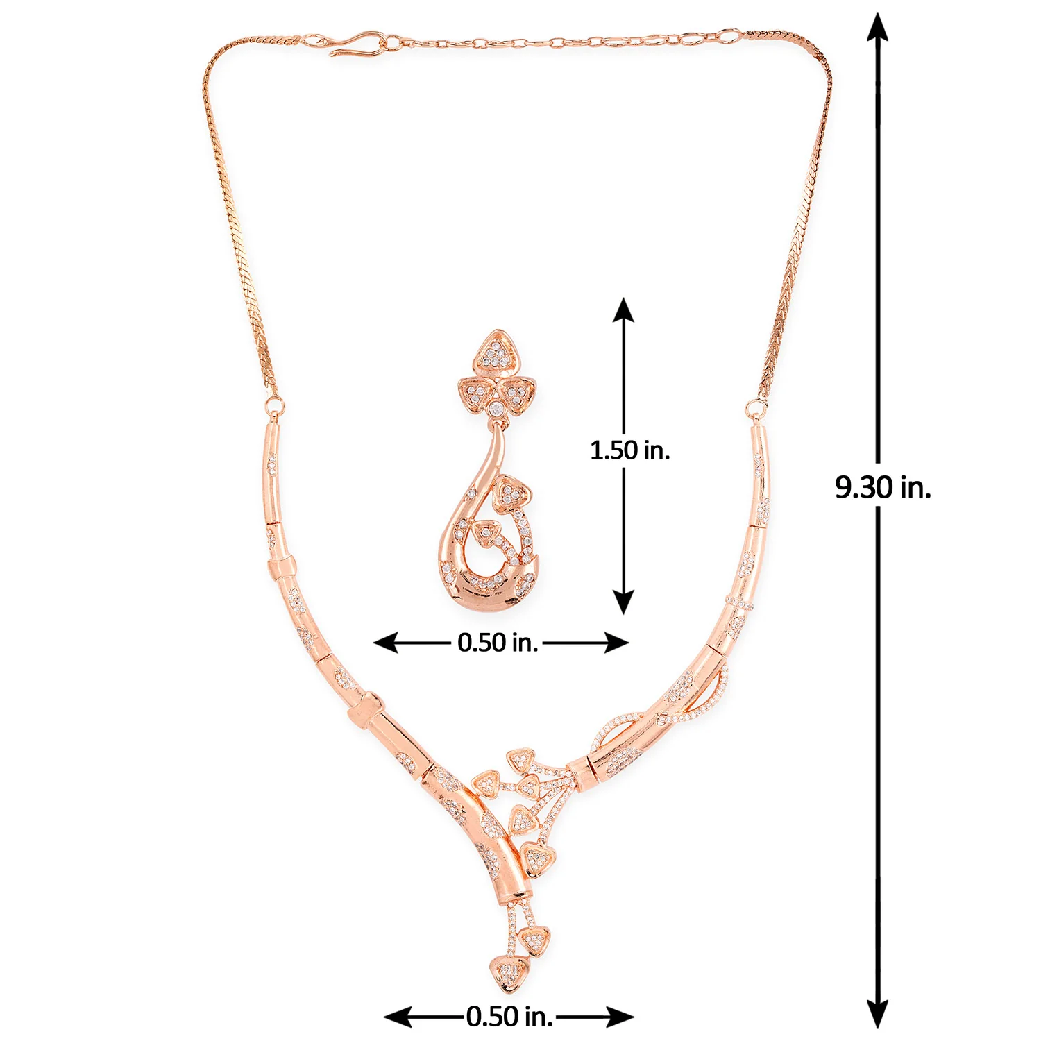 Floral Patterns CZ Jewellery Set - Image 7