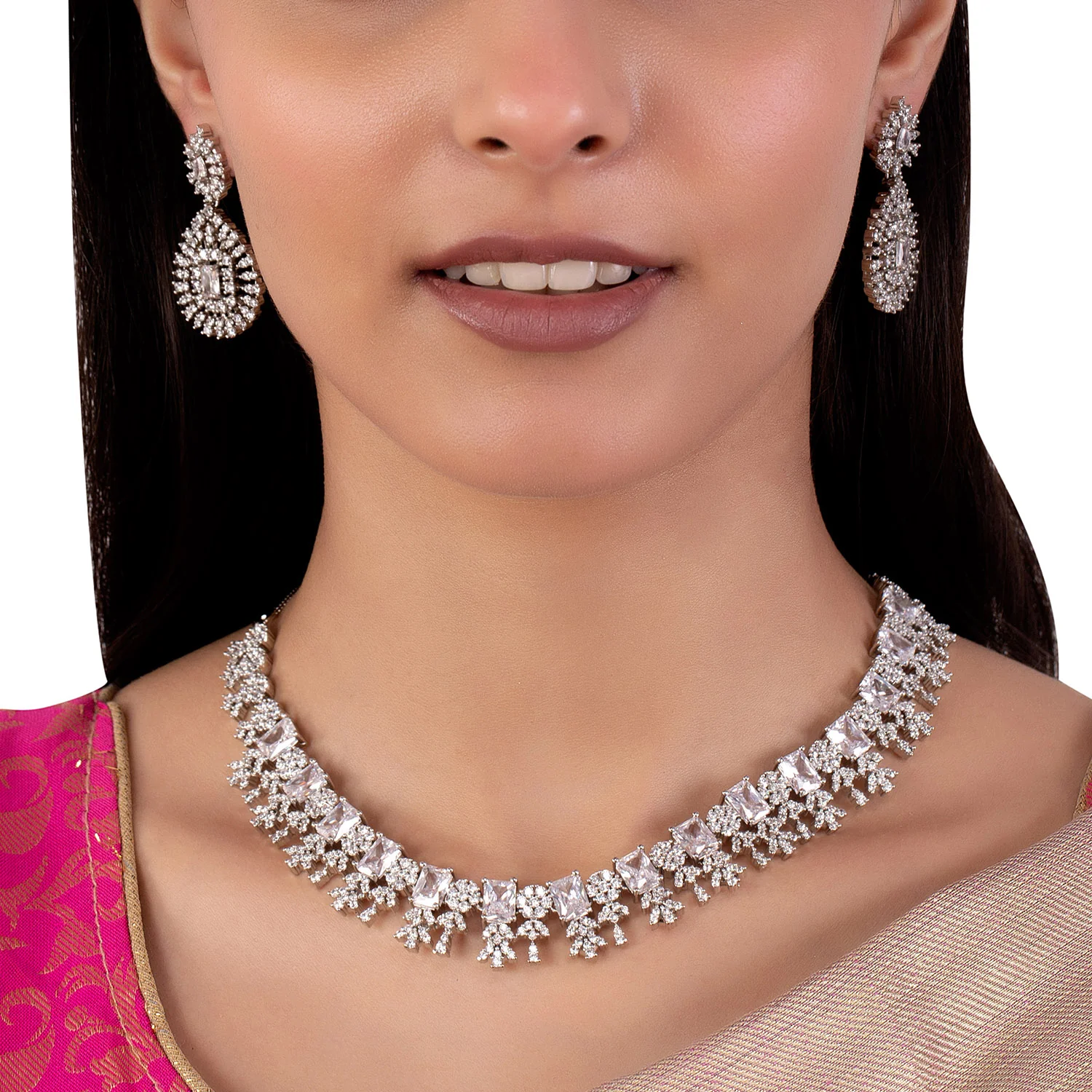 Heavily Embellished CZ Jewellery Set - Image 2
