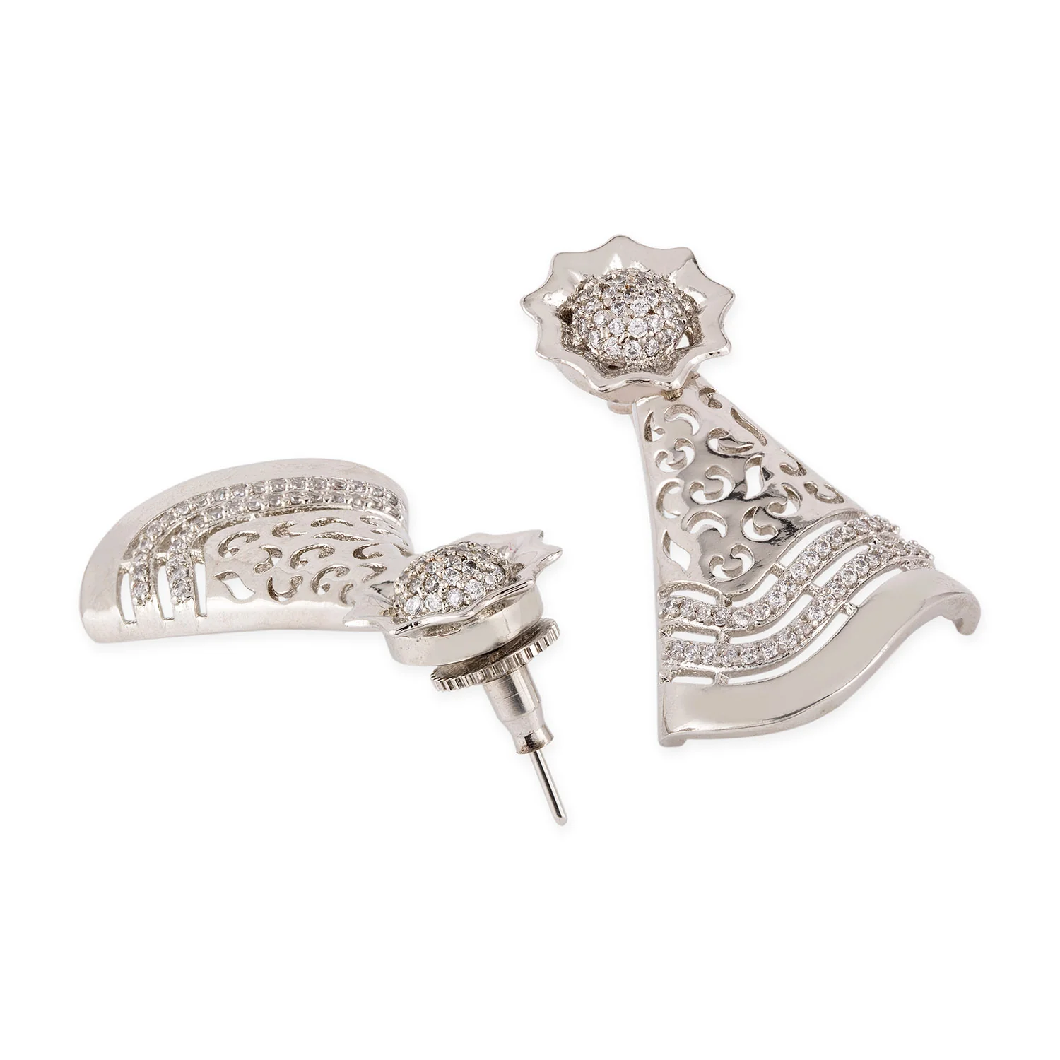 Cutwork Pattern Zircons Jewellery Set - Image 6