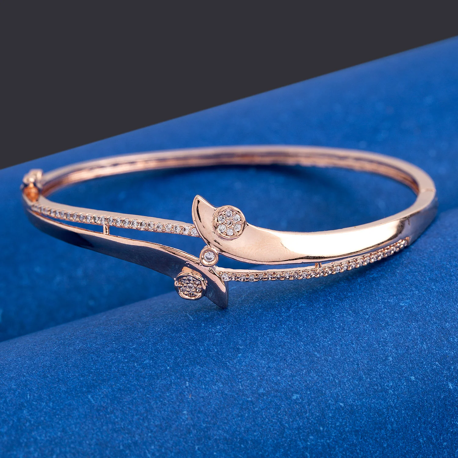 Contemporary Design CZ Gold Plated Bracelet