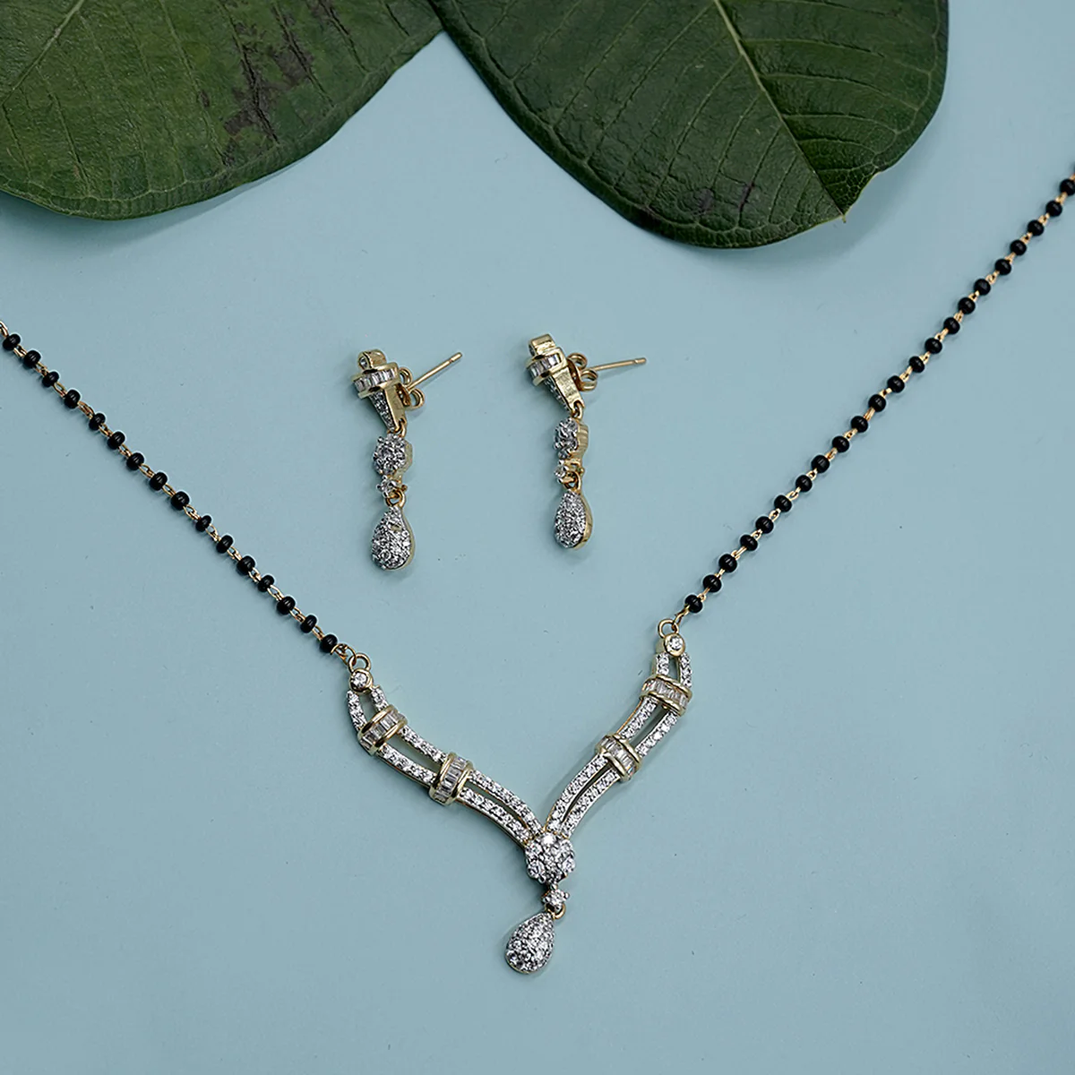 CZ Gold Plated Mangalsutra Set