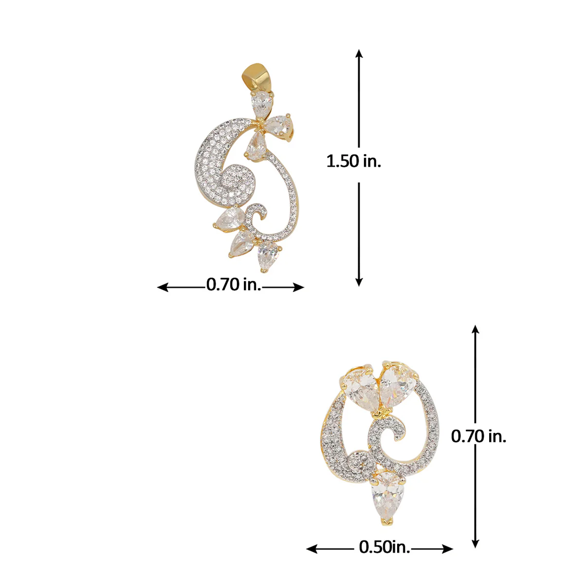CZ Gold Plated Pendant Set - Image 2