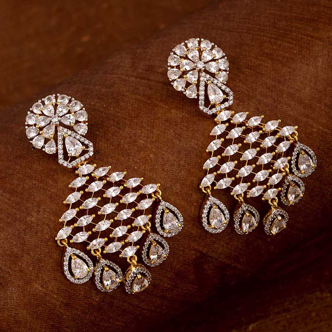 CZ Heavily Embellished Earrings