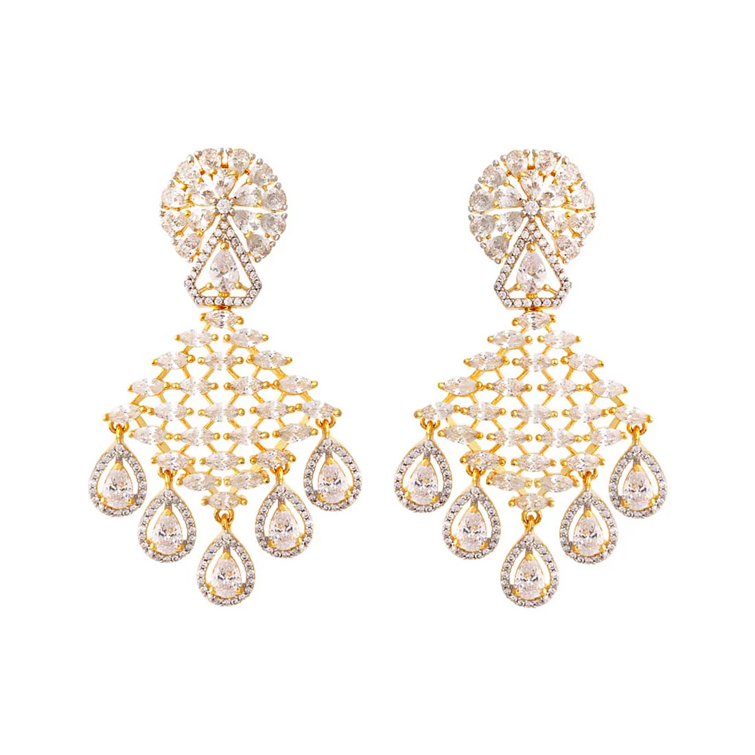 CZ Heavily Embellished Earrings - Image 3