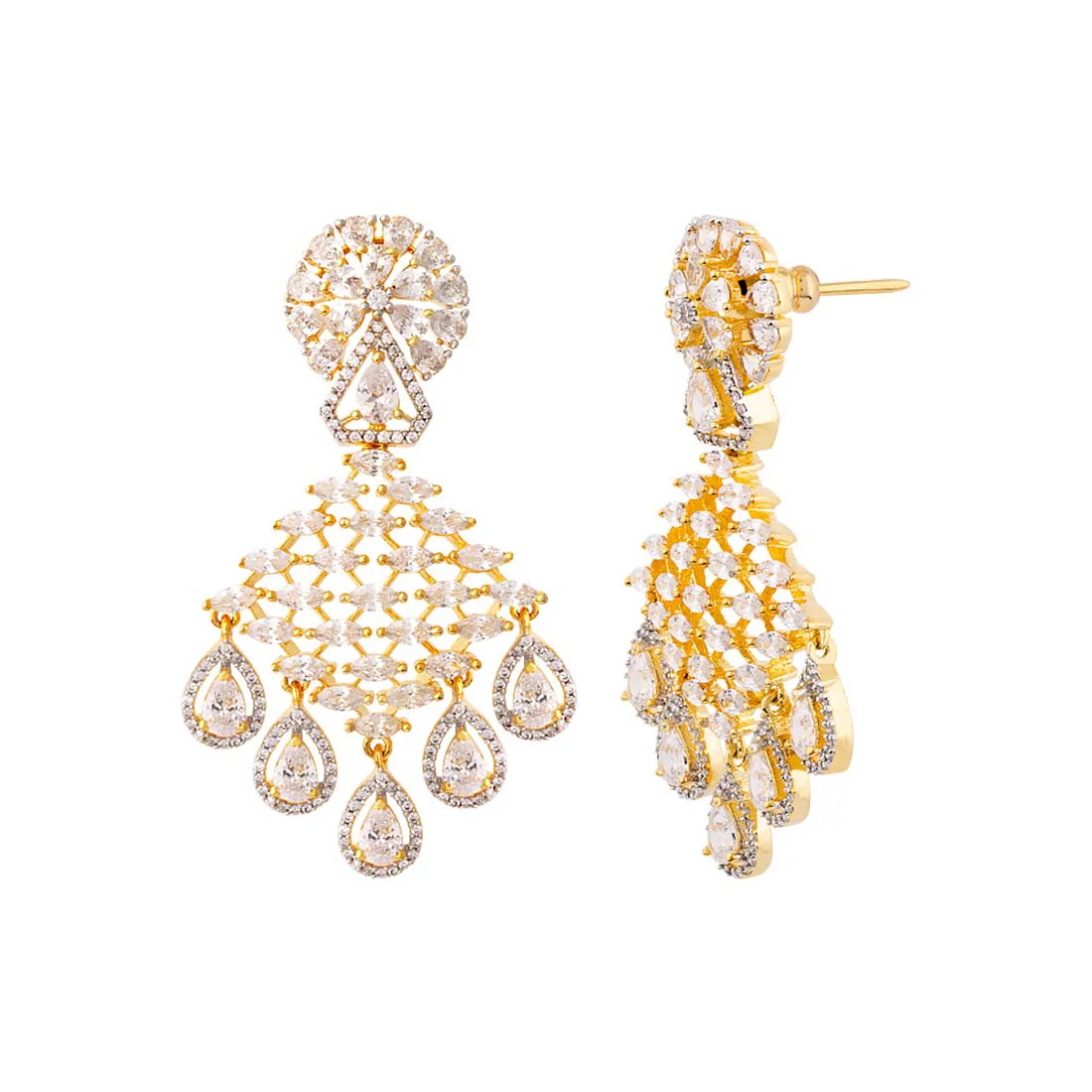 CZ Heavily Embellished Earrings - Image 4