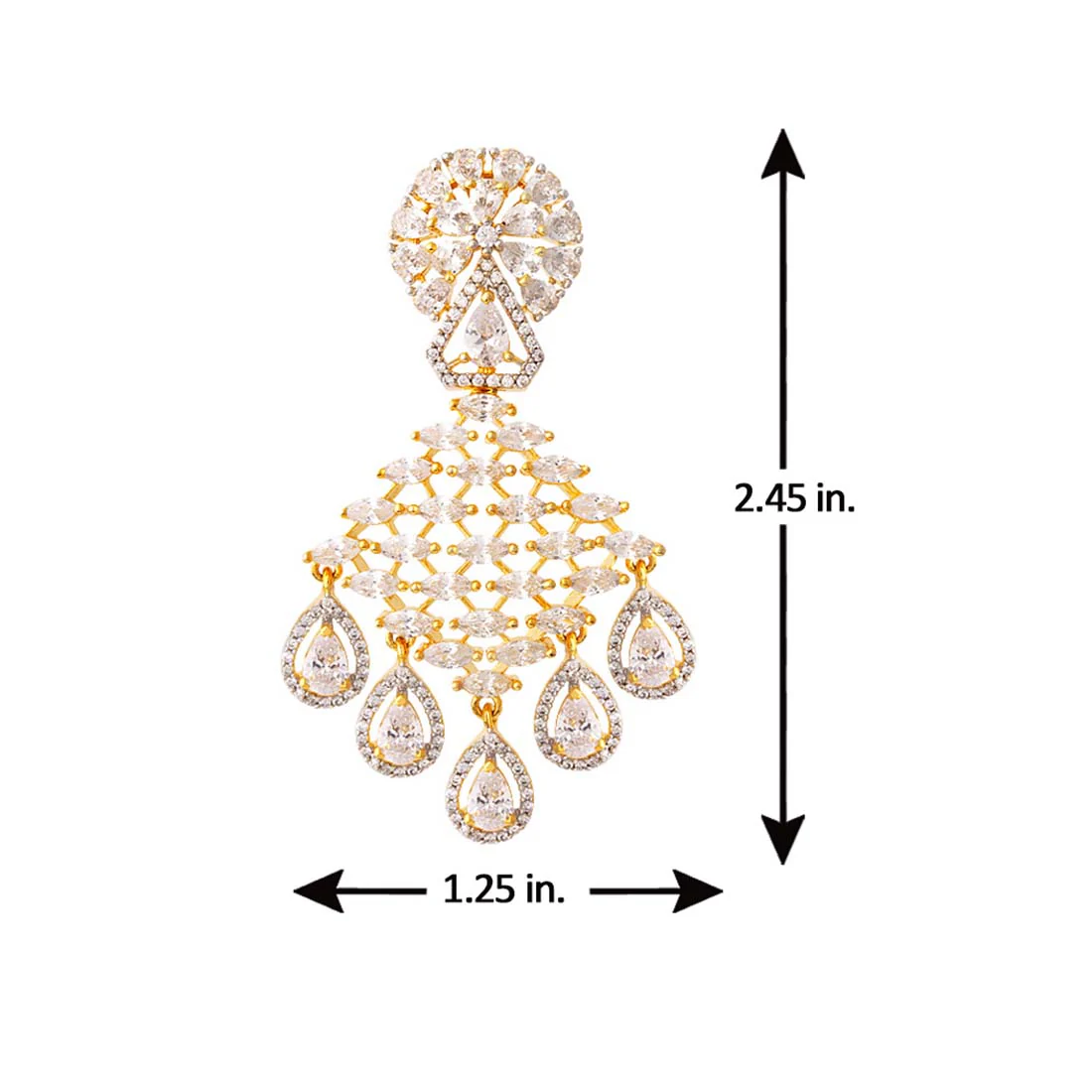 CZ Heavily Embellished Earrings - Image 5