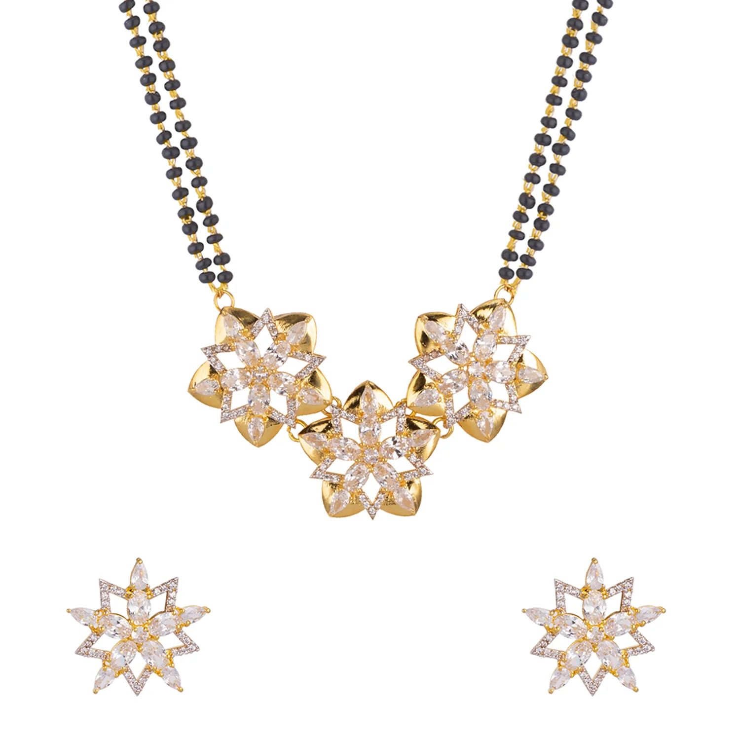 CZ Mangalsutra & Bracelet Round Brass Mangalsutras - Image 3