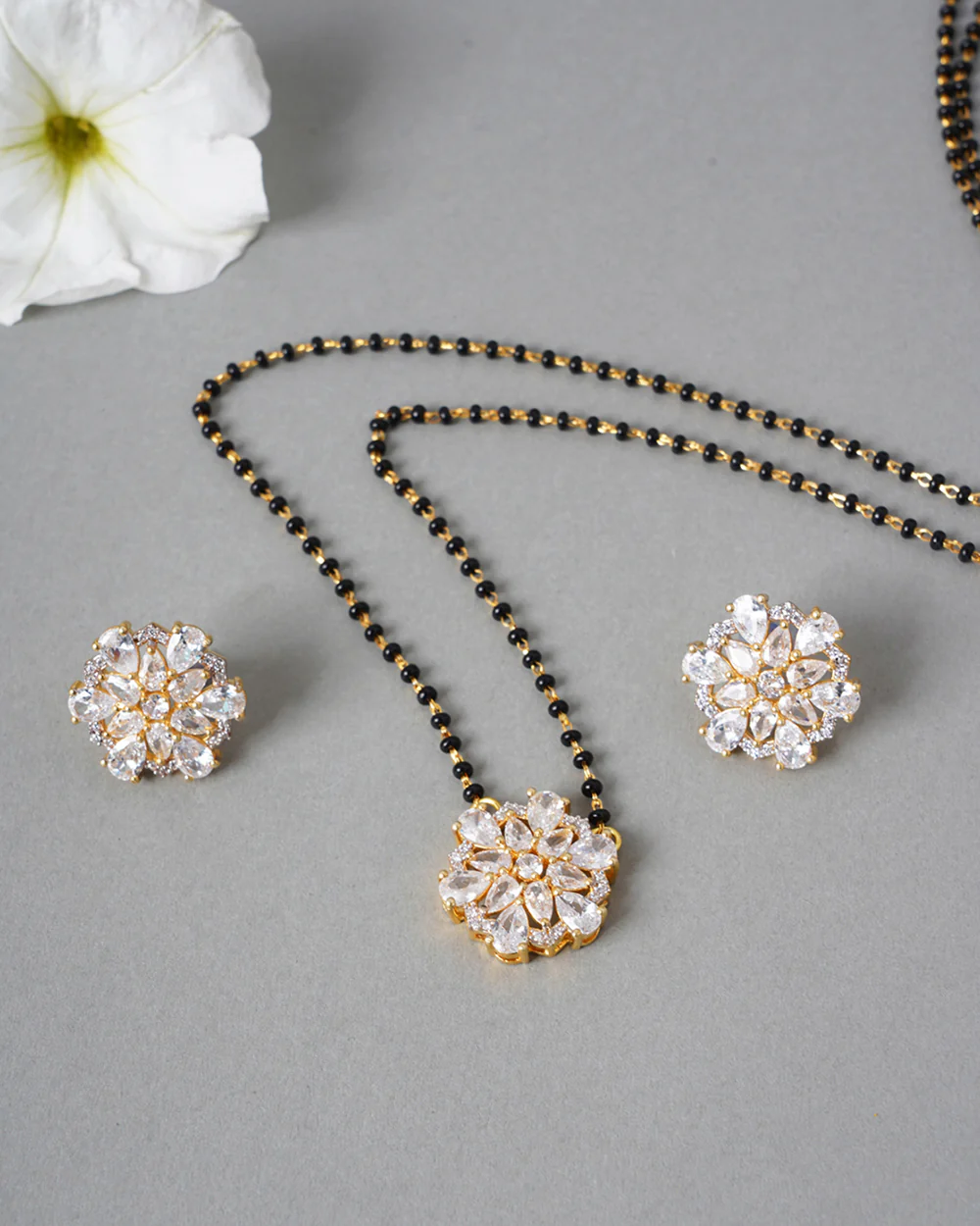 CZ Mangalsutra & Bracelet Round Brass Mangalsutras
