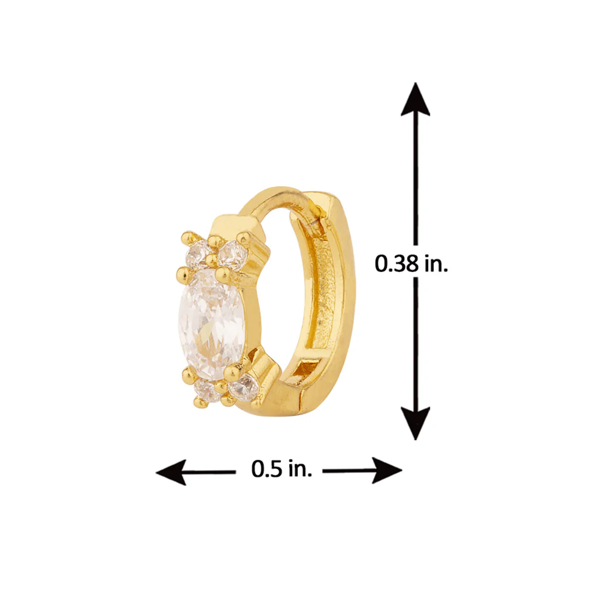CZ Oval Cut Gem Adorned Earrings - Image 5