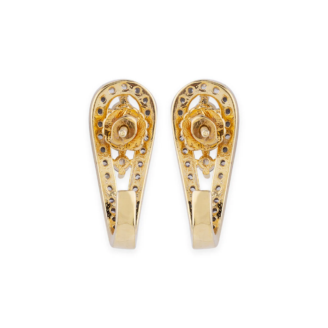 CZ Paisley Motif Stud Earrings - Image 5