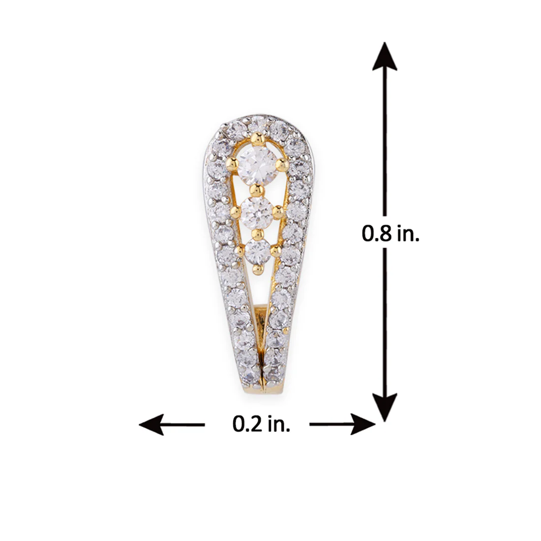CZ Paisley Motif Stud Earrings - Image 6