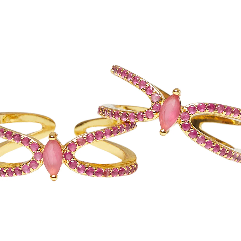 CZ Pink Gem Adorned Toe Rings - Image 5