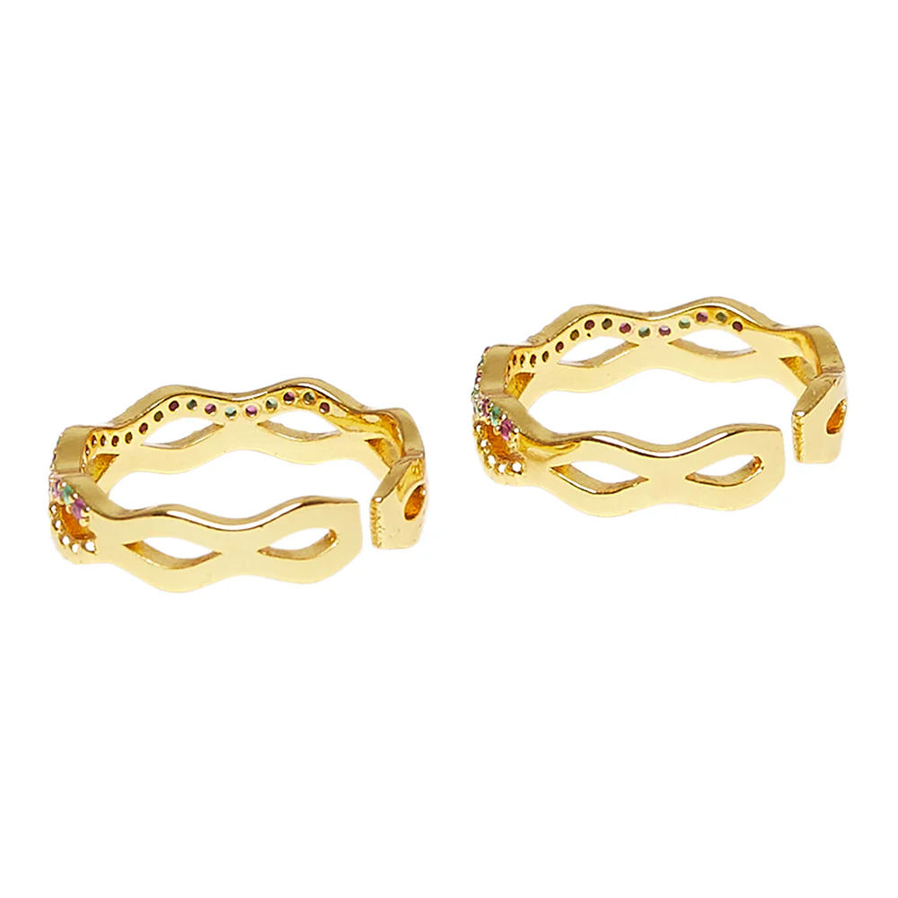 CZ Regal Gold Toe Rings - Image 4