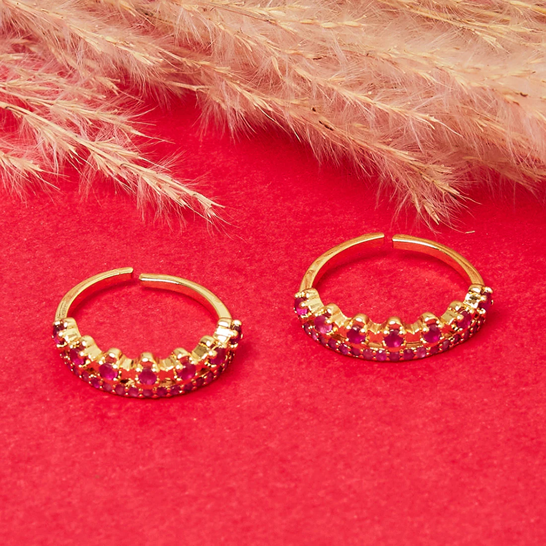 CZ Royal Pink Toe Ring