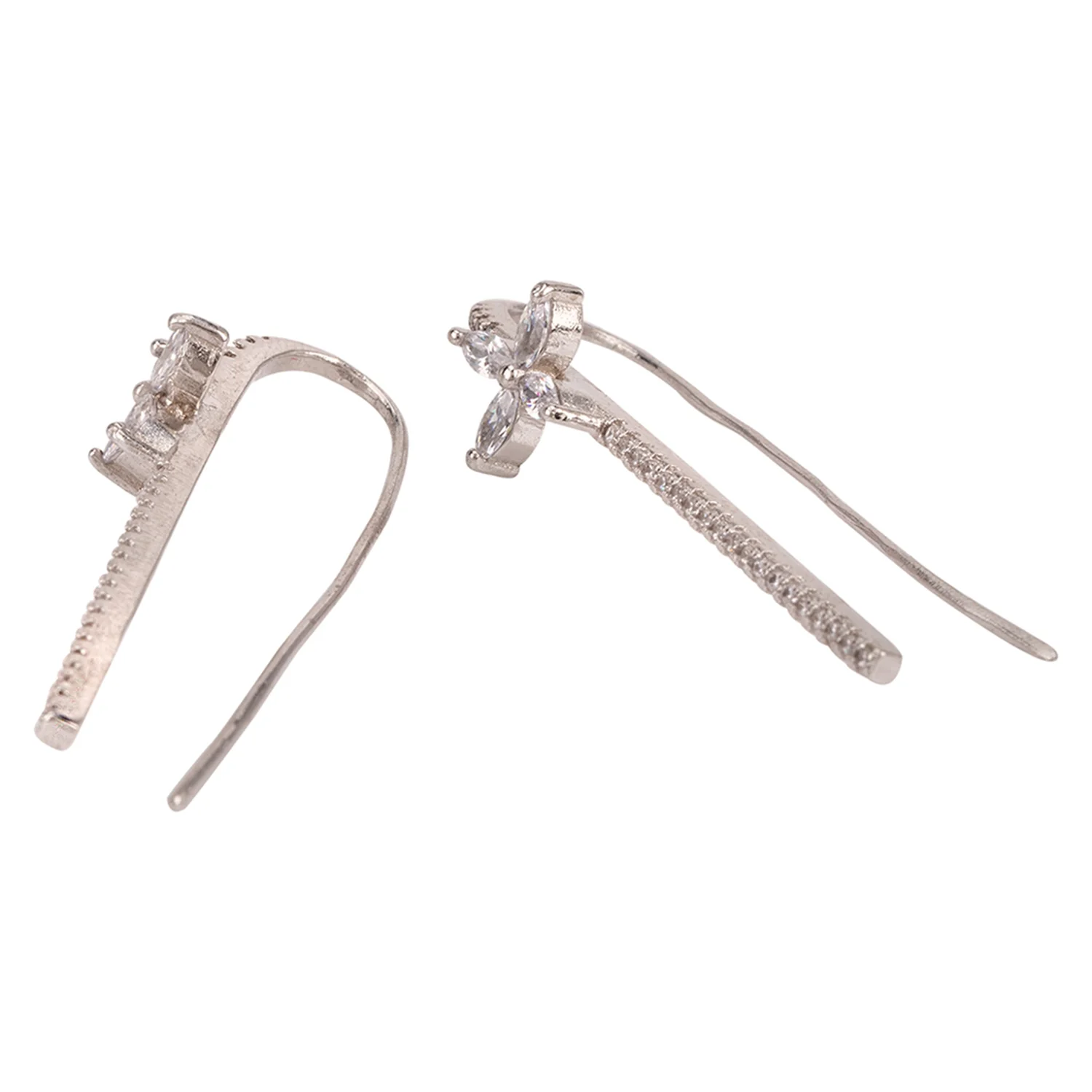 CZ Silver Plated Beautiful Earrings - Image 4