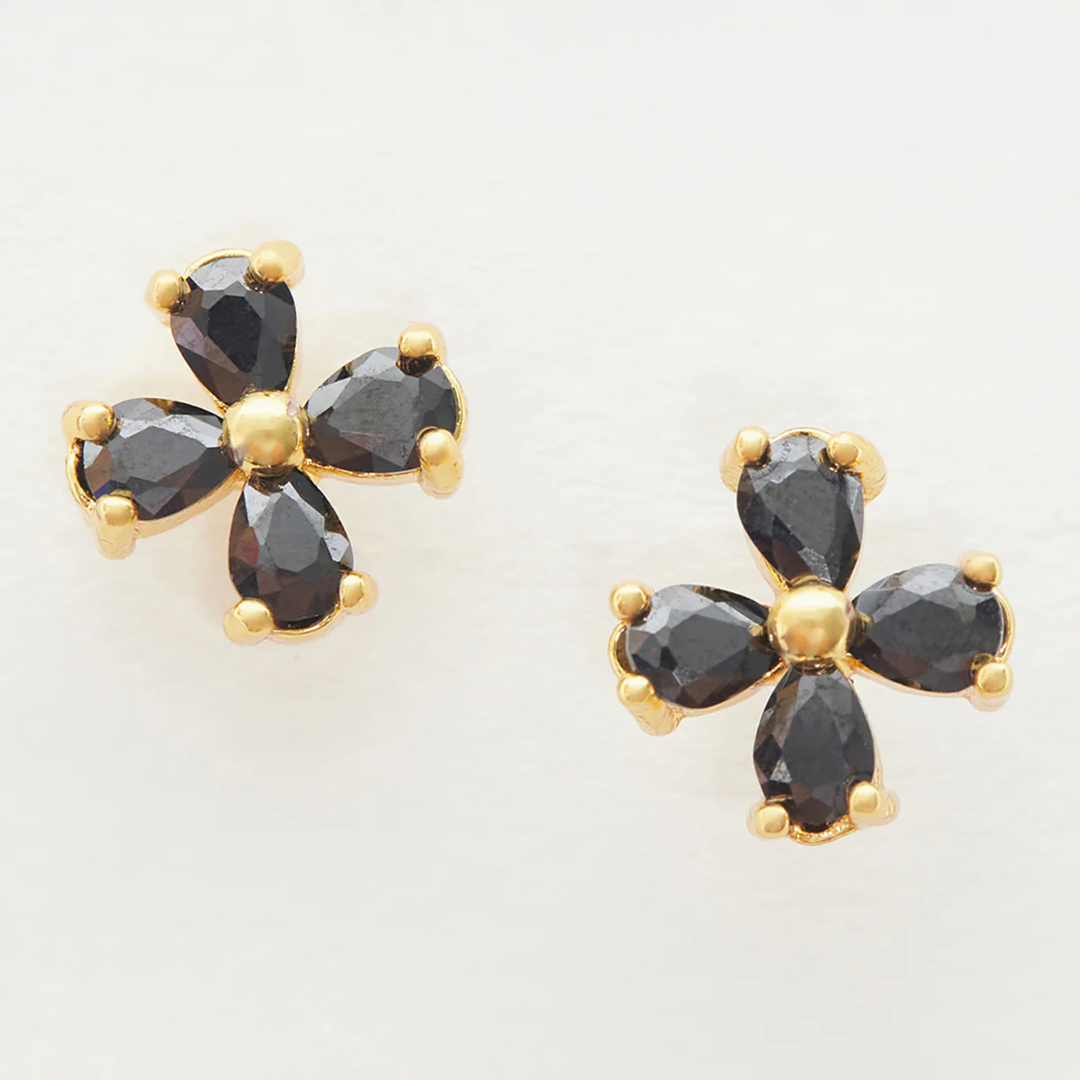 Sparkling CZ Black Stones Stud Earrings - Image 3