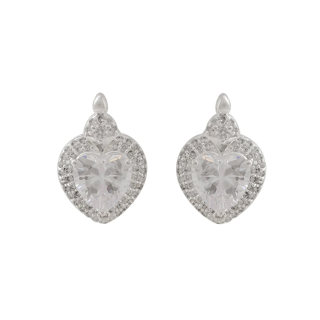 CZ Studded 925 Sterling Silver Earrings - Image 3
