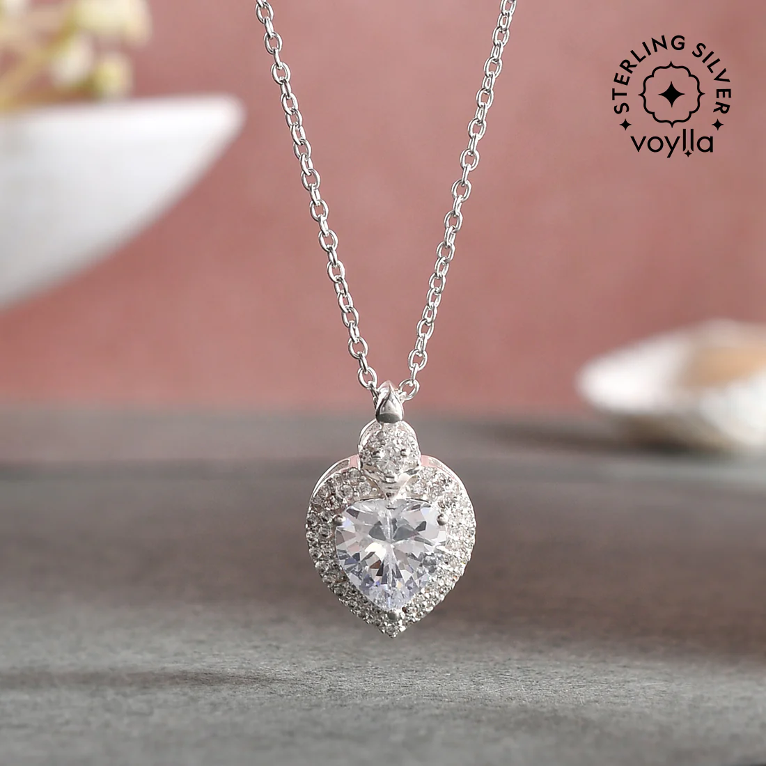 CZ Studded 925 Sterling Silver Pendant