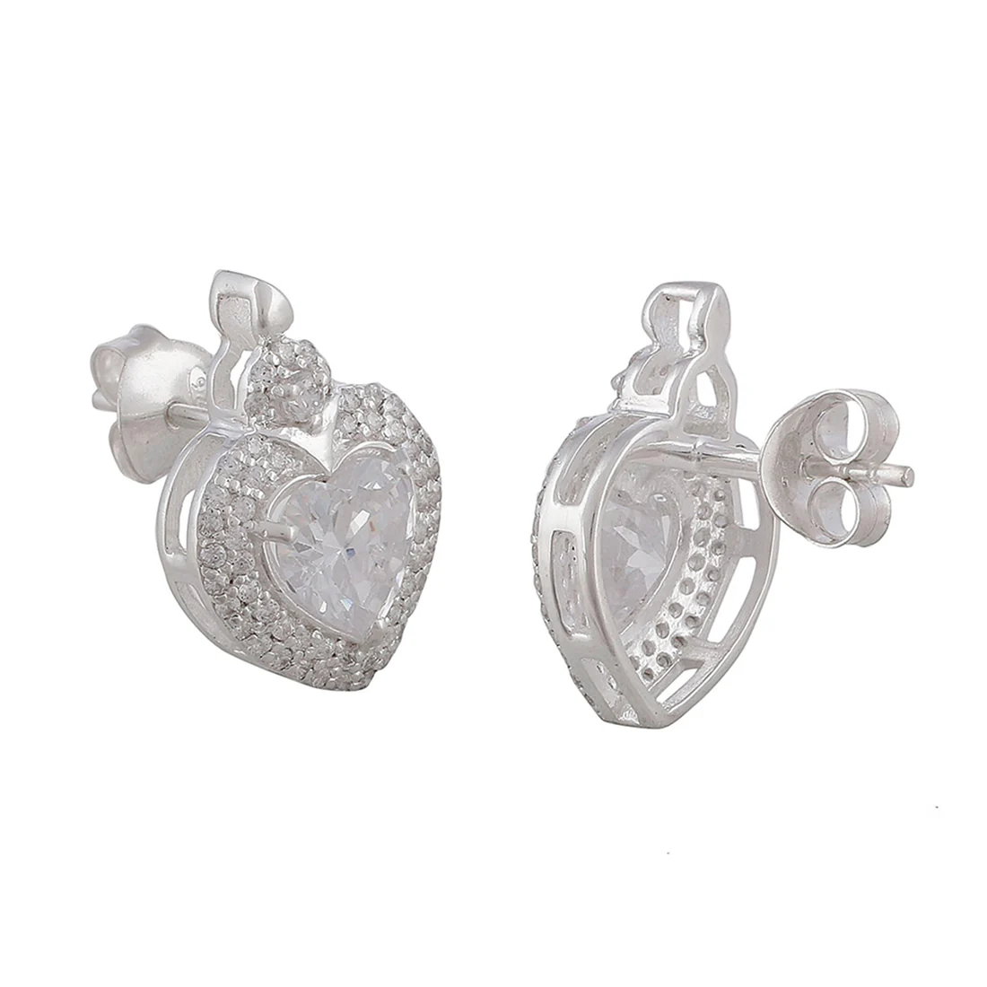 CZ Studded 925 Sterling Silver Pendant Set - Image 8