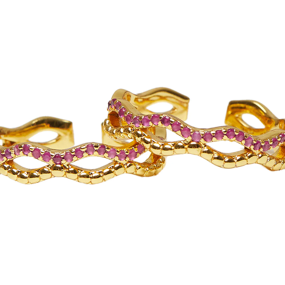 CZ Stylish Pink Toe Rings - Image 5