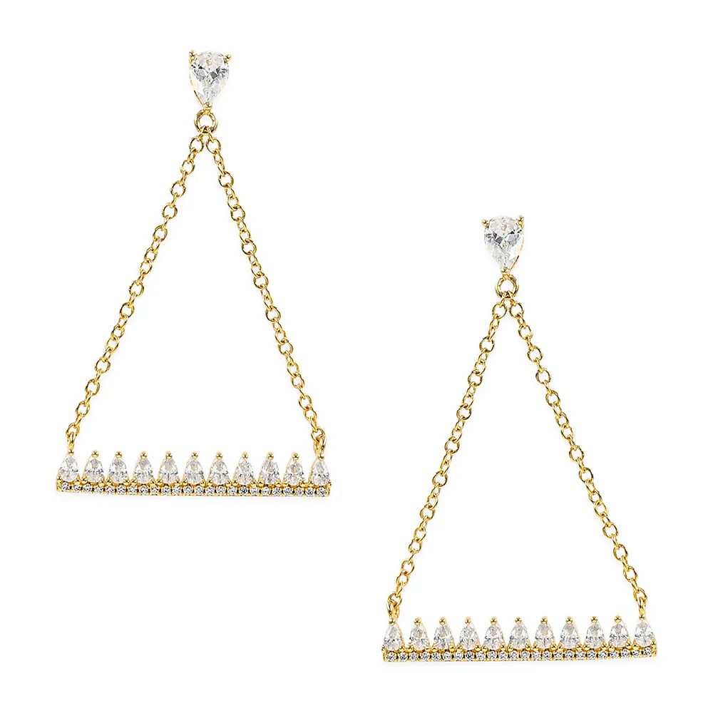 CZ Stylish Silver Plated Earrings - Image 3