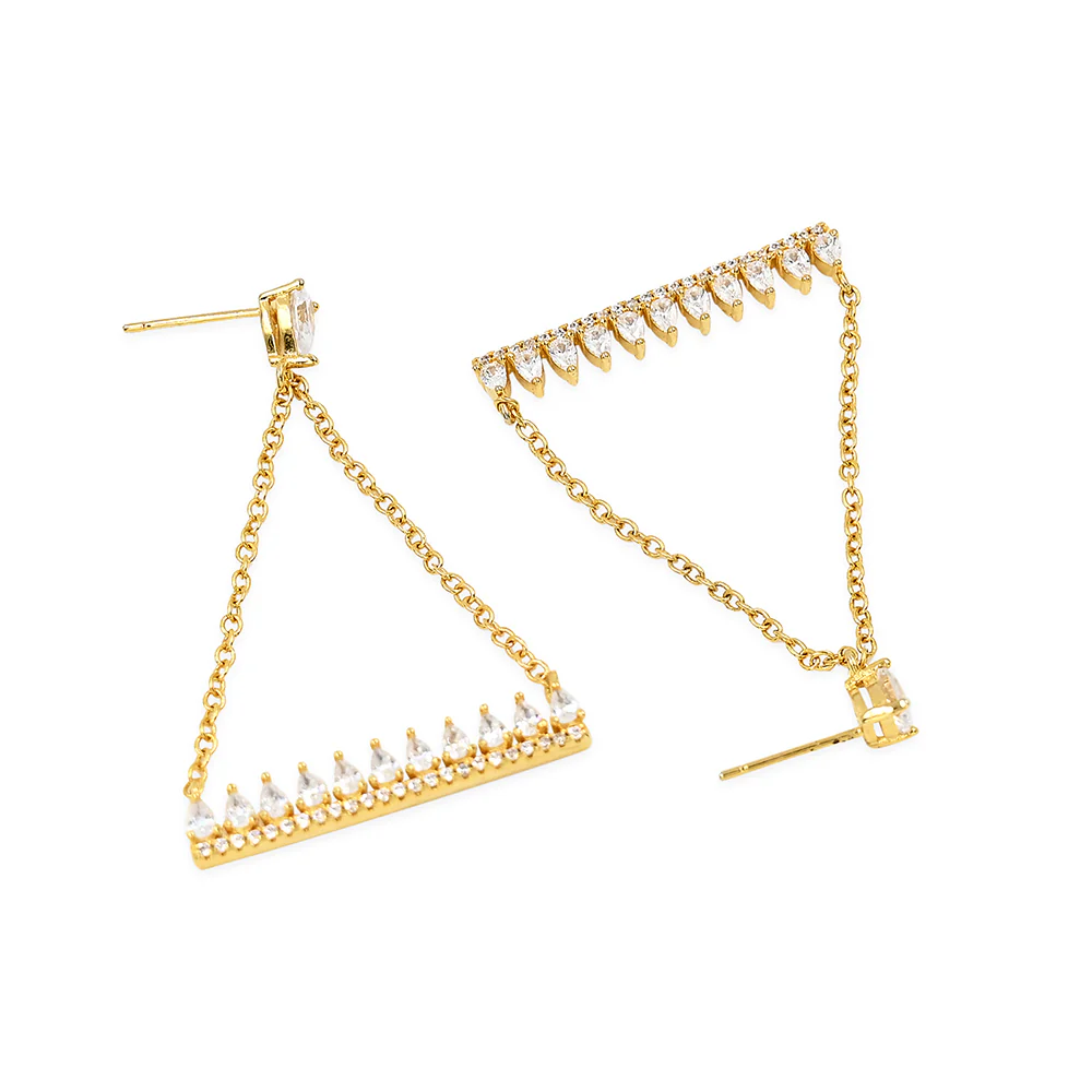 CZ Stylish Silver Plated Earrings - Image 4
