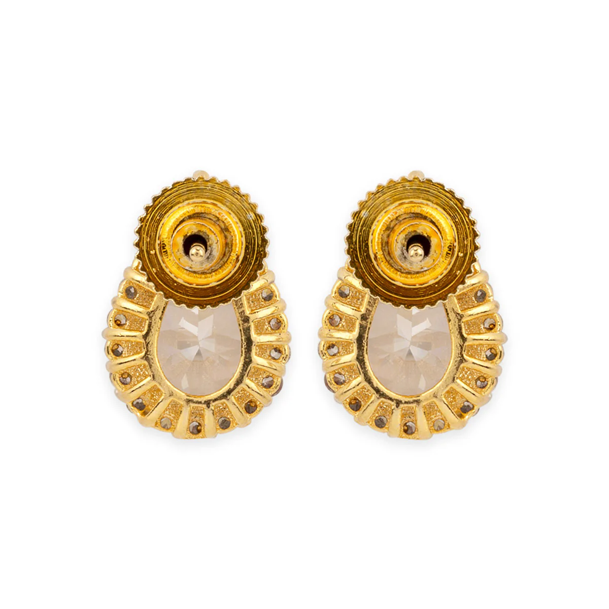 CZ Teardrop Stud Earrings - Image 5