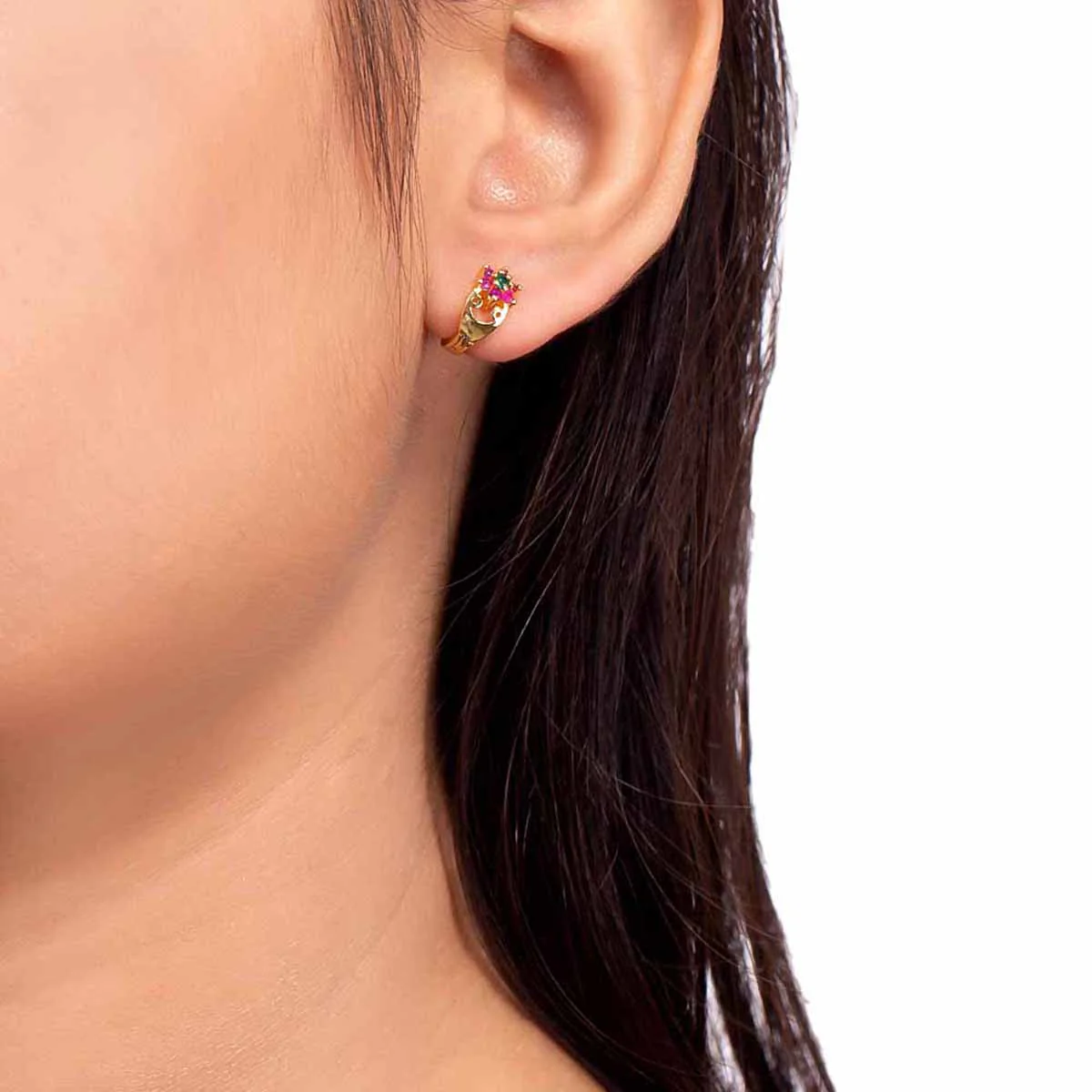 CZ Tiny Flowers Earrings - Image 2