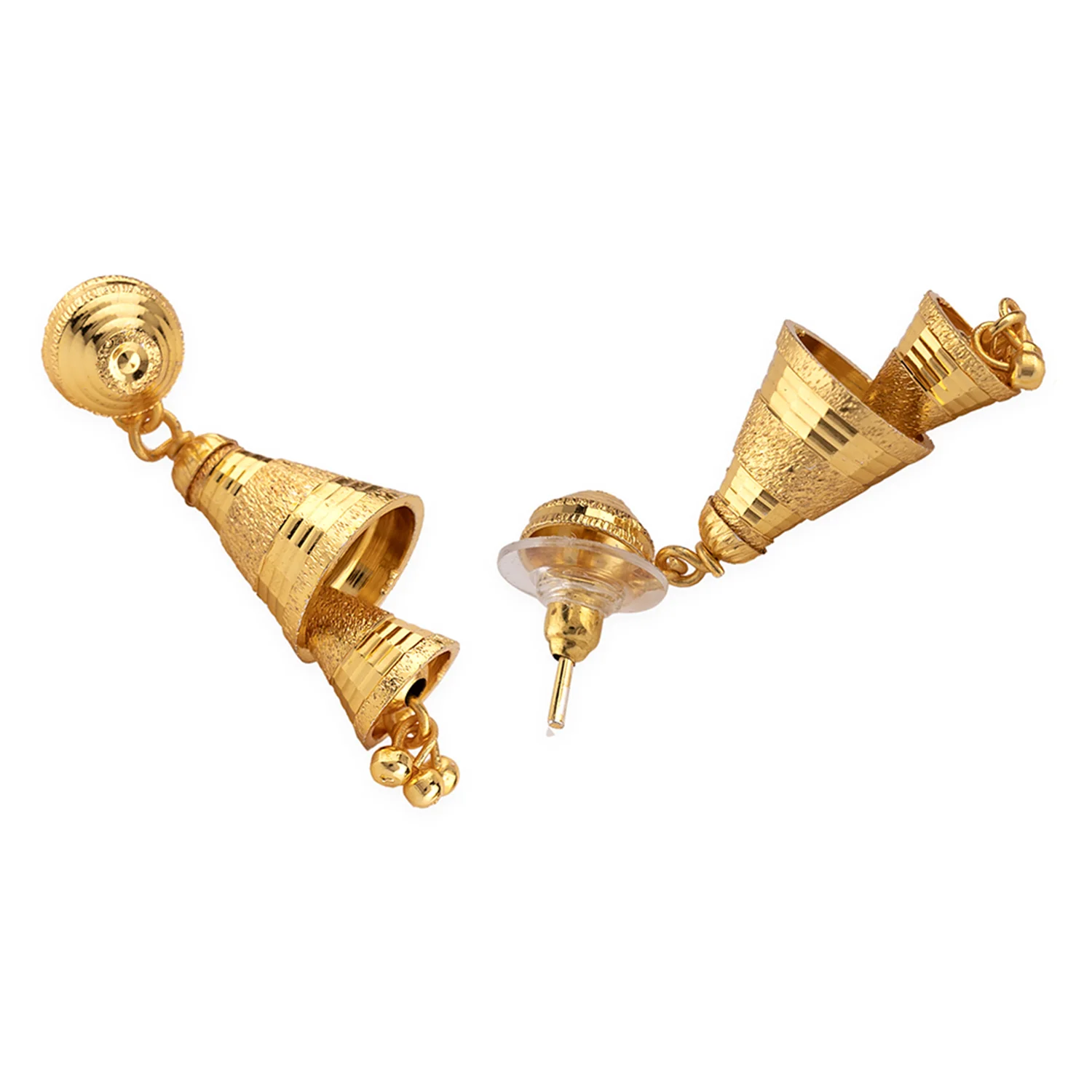 CZ Yellow Gold Plated Earrings - Image 3