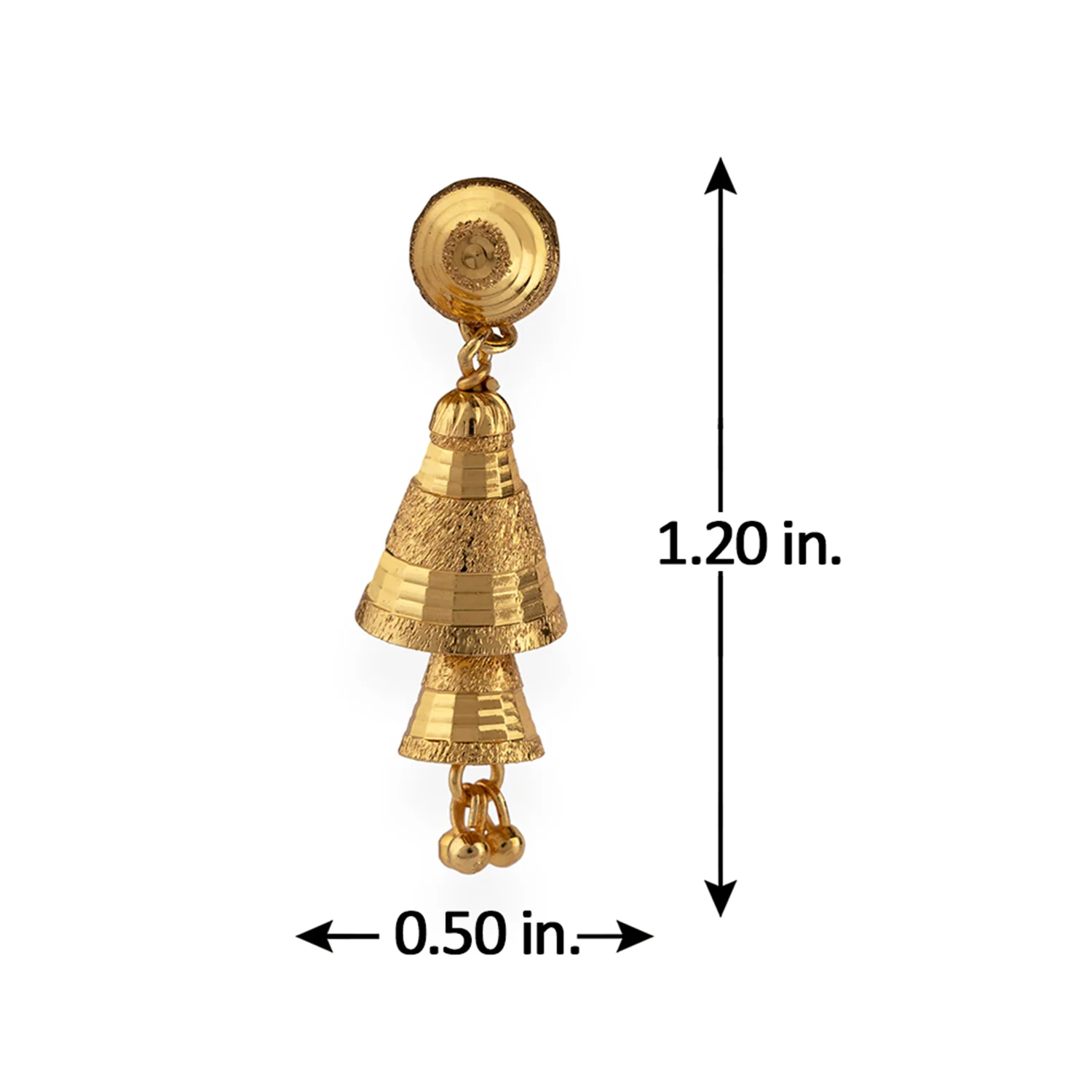 CZ Yellow Gold Plated Earrings - Image 4