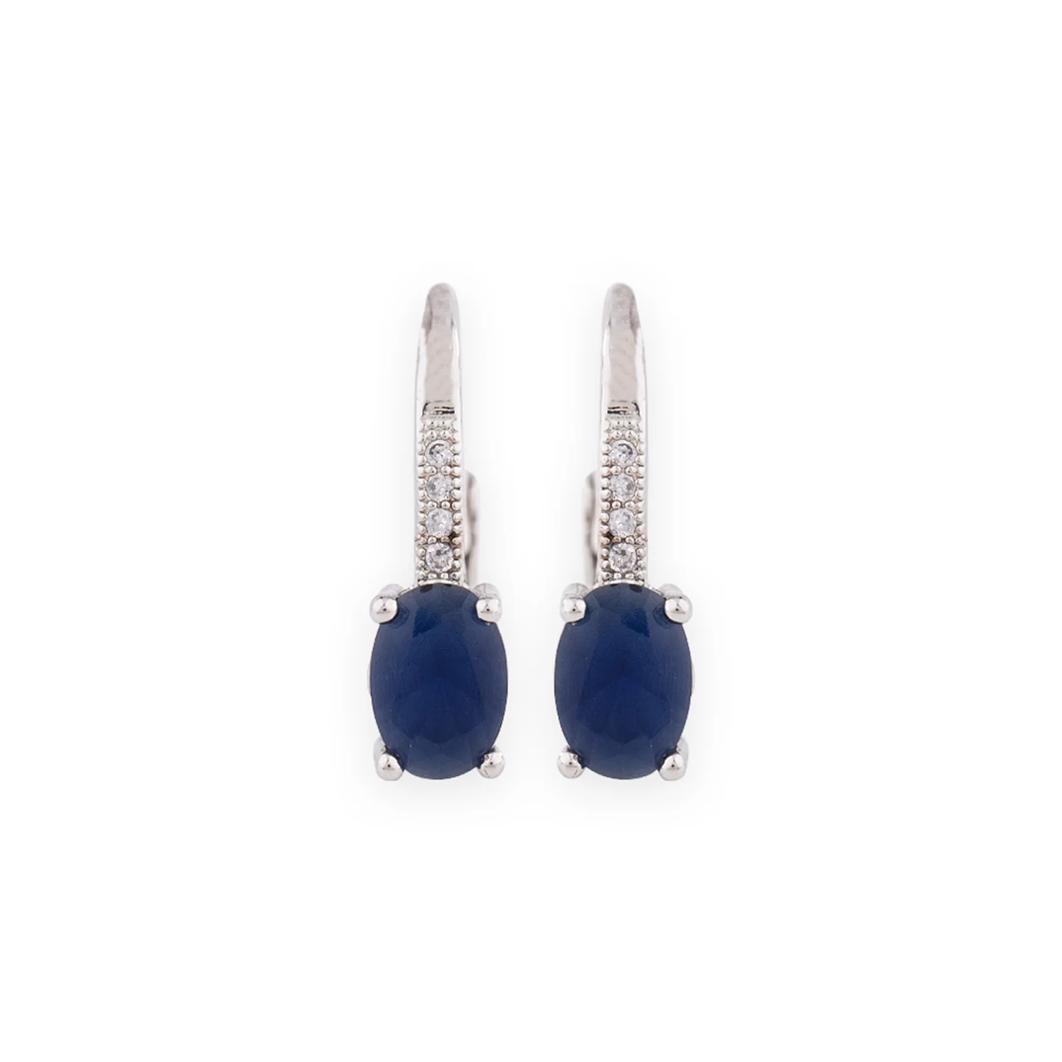 Dainty American Diamond Adorned Huggie Hoop Earrings - Image 3