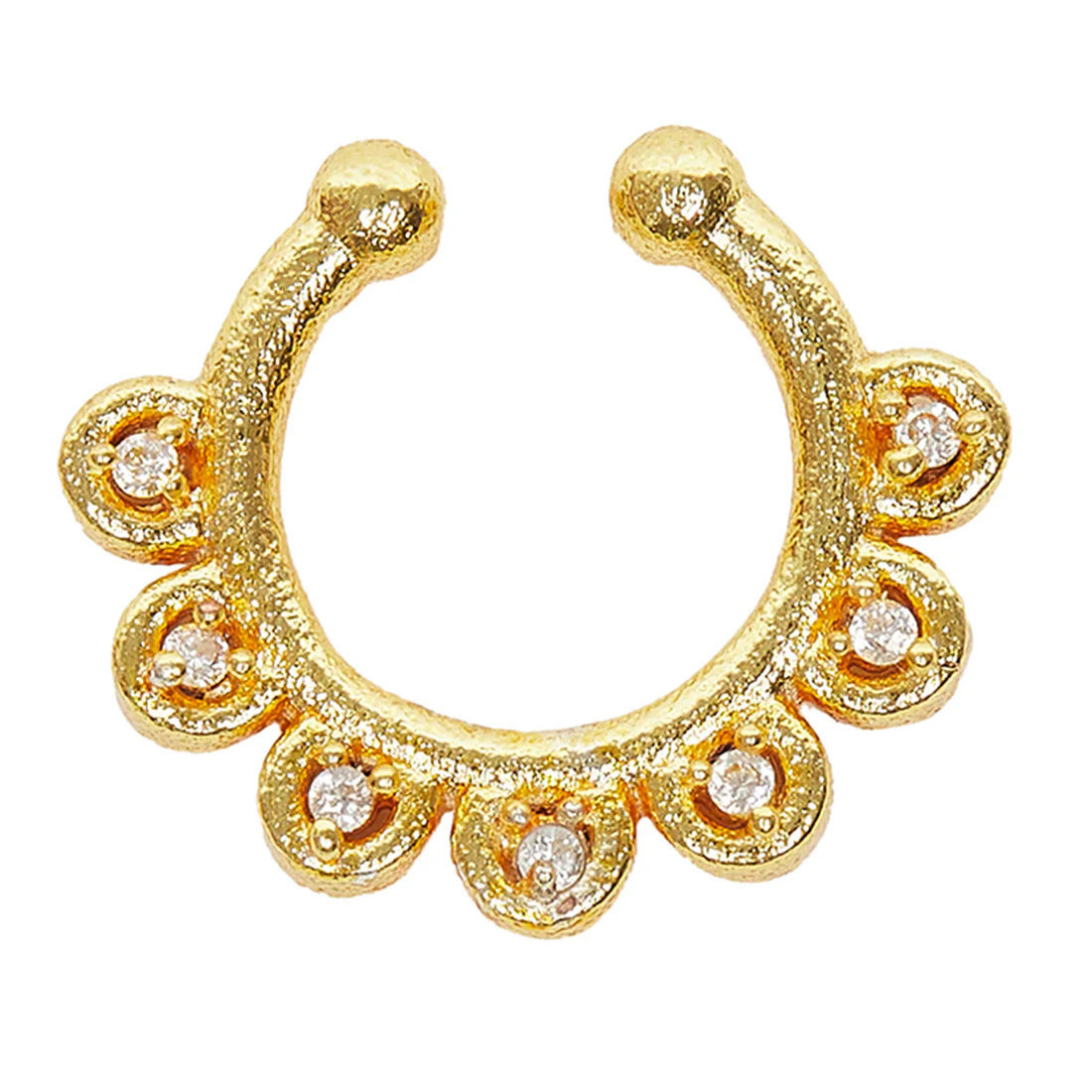 Dainty Ethnic Gold Plated Nose Ring - Image 3