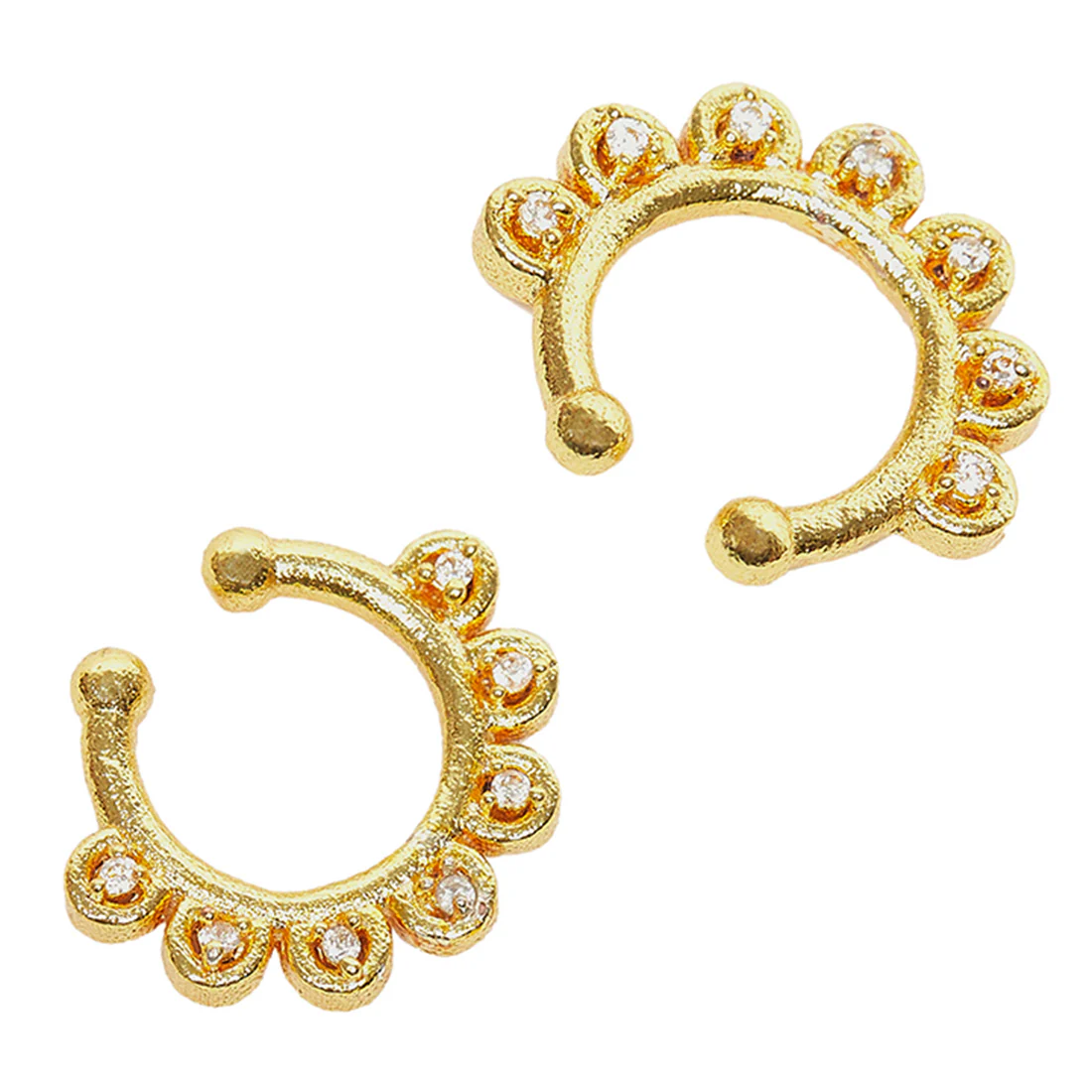 Dainty Ethnic Gold Plated Nose Ring - Image 4
