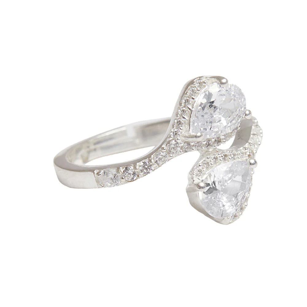 Dainty Pear Shaped Solitaires 925 Sterling Silver Ring - Image 5