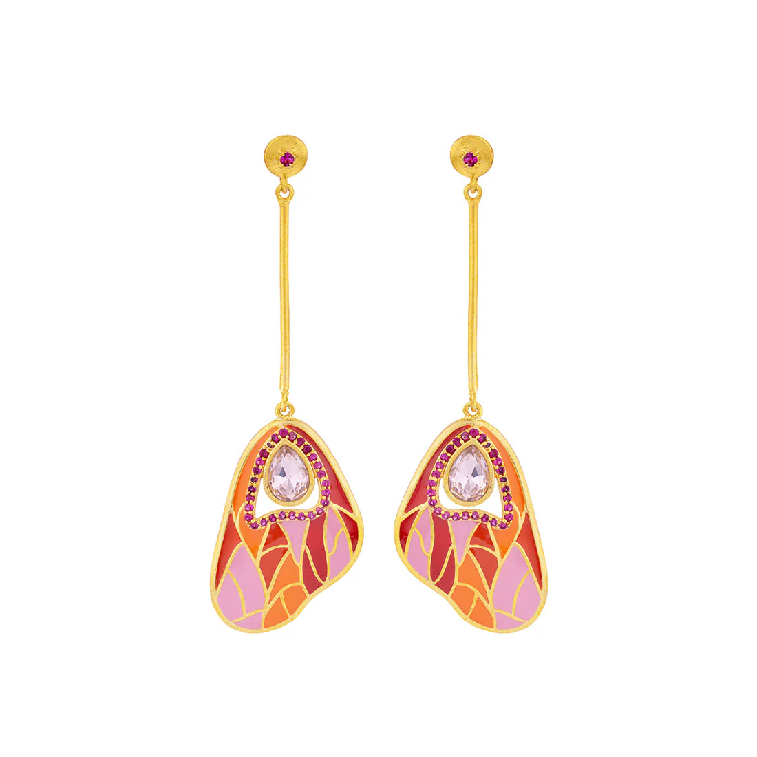 Dancing Butterfly Orange Drop Earrings - Image 3