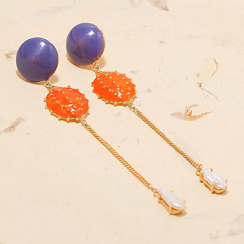 Dangler Earrings Studded With Pearls