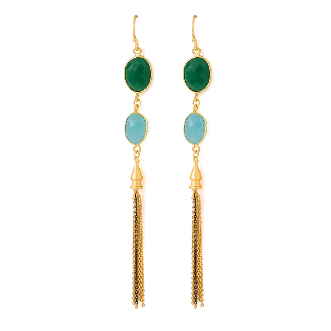 Danglers For Women In Studded With Blue Aquamarine - Image 3